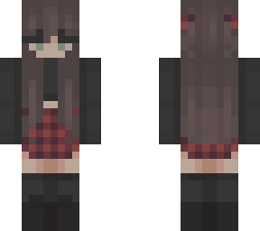 red plaid skirt