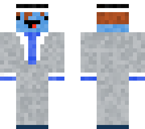 skeppy in grey suit with hat with hair