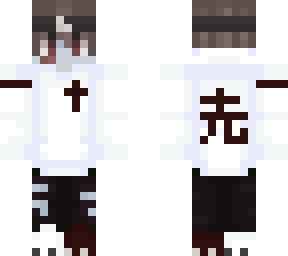 white swater red
