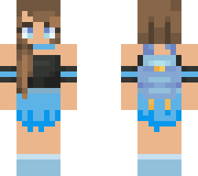 chica con traje azul