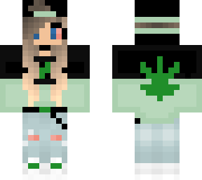 High Girl-Weed symbol on back | Minecraft Skin