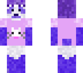 purple panda with a cat shirt