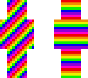 rainbow outside, black and white inside