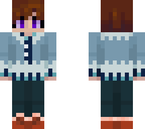 short hair girl with winter sweater