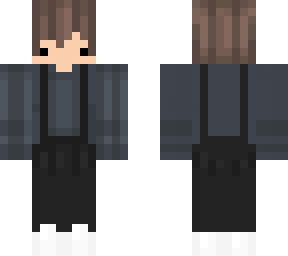 chibi black sweater overall boy
