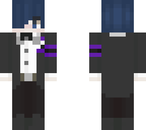 tuxido boy wiht purple band around arm
