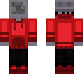 tv head with red hoodie