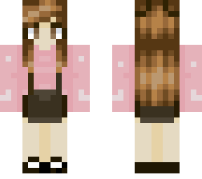 girl brown hair pink shirt