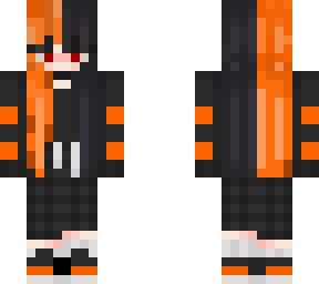 halloween girl black and orange hair | Minecraft Skin