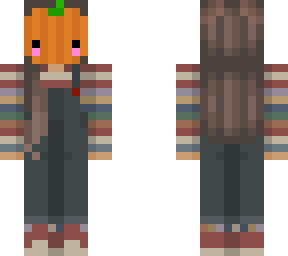 pumpkin mask with overalls