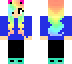 kawaii rainbow girl hair