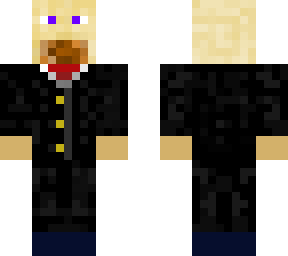 suit bald beard purple eyes