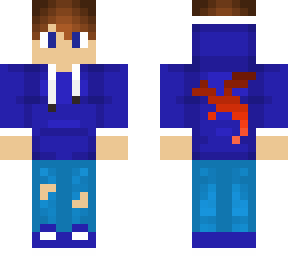 blue dragon hoodie gamer boy