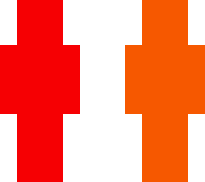 color block/color schemed no features skin red and orange