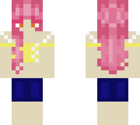 cute girl in summer clothes with pink hair