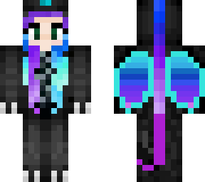 dragon girl teal and purple fade