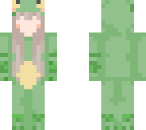 frog girl with closed/smol eyes