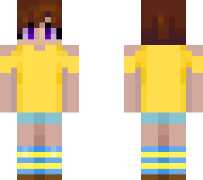 short hair girl in lemon shirt