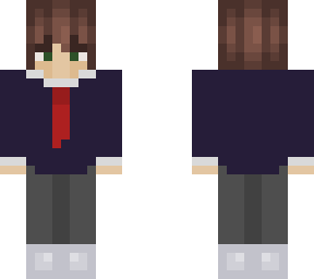 shy boy in school uniform