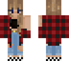 cute blonde girl red flannel