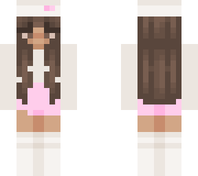 pink and white with beret