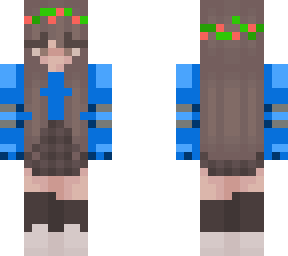 aestethic blu- sweater crown flower