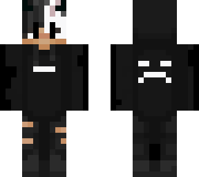 black&white demon boy with black eyes