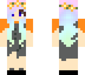 chica naranja y gris