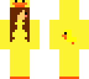 funny girl in a duck costume