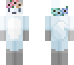 artic fox with flower crown