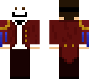 bedrock emerald suitcoat but red and with a mask
