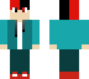 boy with red and black hair + eyes