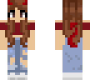 brown hair kawaii demon girl