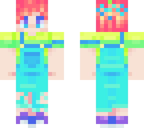 cyan overalls