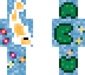 koi pond w/ lily pad and flowers