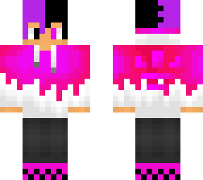pink and black hoodie with pink and black hair