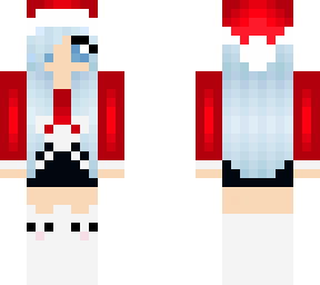 christmas girl with blue hair