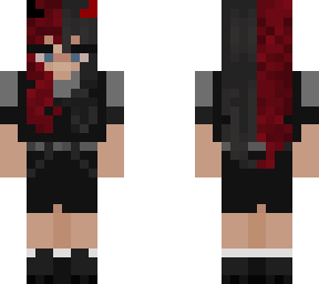 e-girl half red half black hair