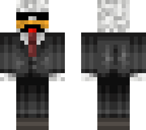 mustached chicken in a suit