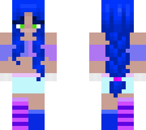 purple and blue girl