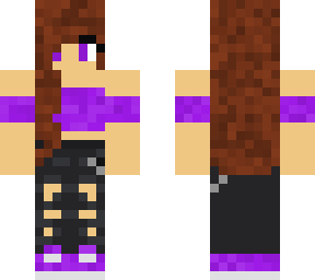 purple top and black jeans (brown hair)