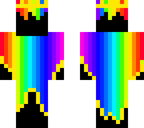 rainbow drip cape/cloak with crown