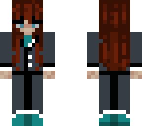 red head girl in suit