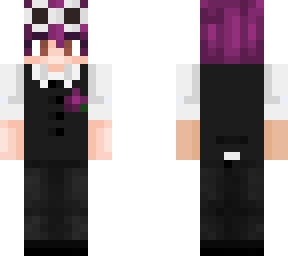 purple tux with clout glasses