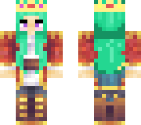 technoblade with teal/green hair