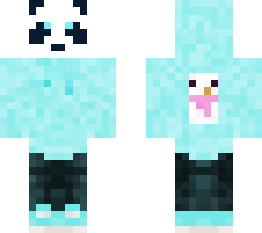 winter panda with snowman