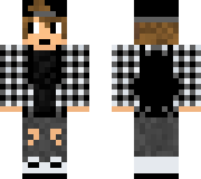 black and white flannel w/ backpack