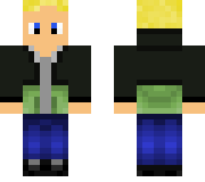 blonde teen green jacket
