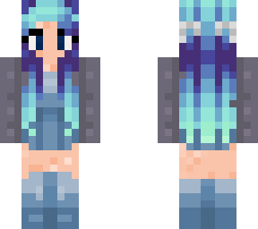 casual outfit blue with galaxy hair