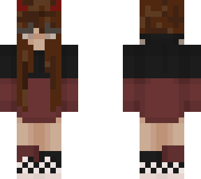 dark brown haired devil girl couple